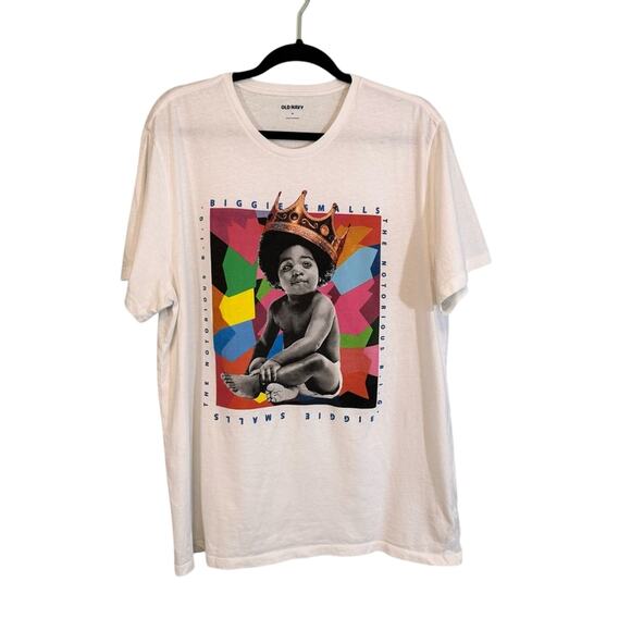 Old Navy Notorious B.I.G. Biggie Smalls™ Graphic T-Shirt White Mens Size XL - Picture 1 of 7